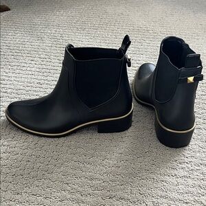 Kate Spade Rubber Black Ankle Boots